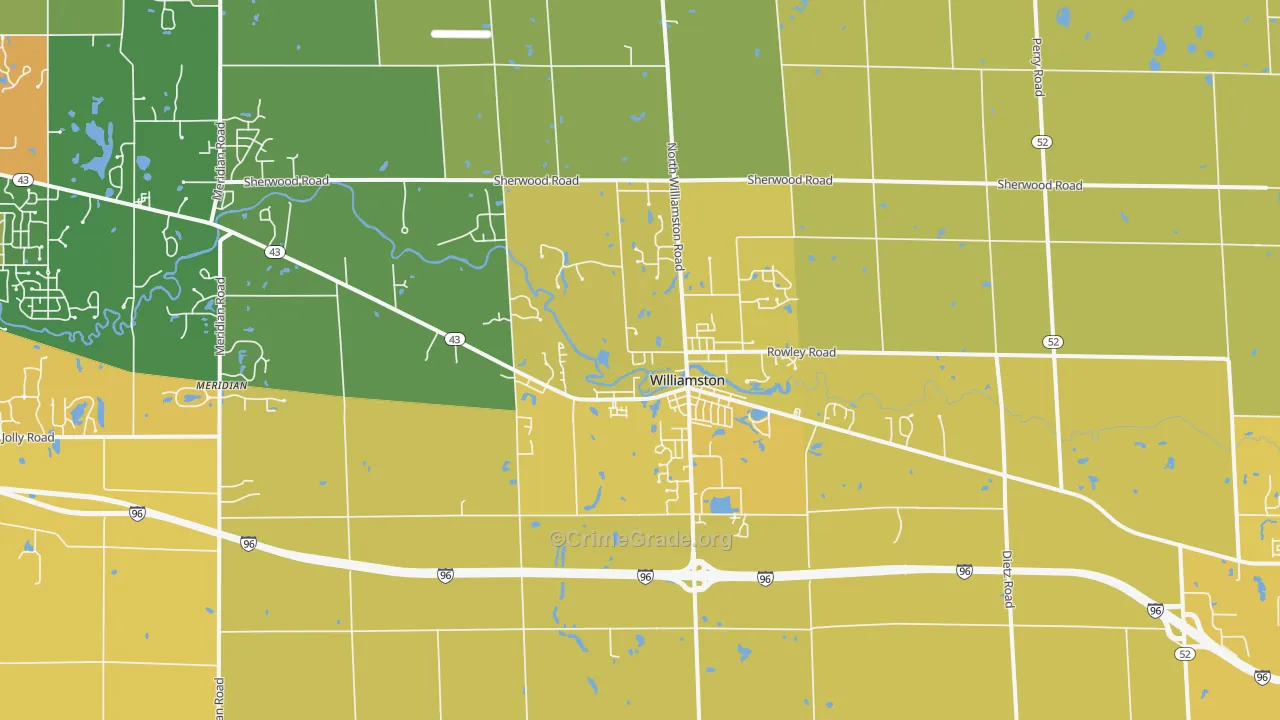Williamston, MI Map of Robbery Rates