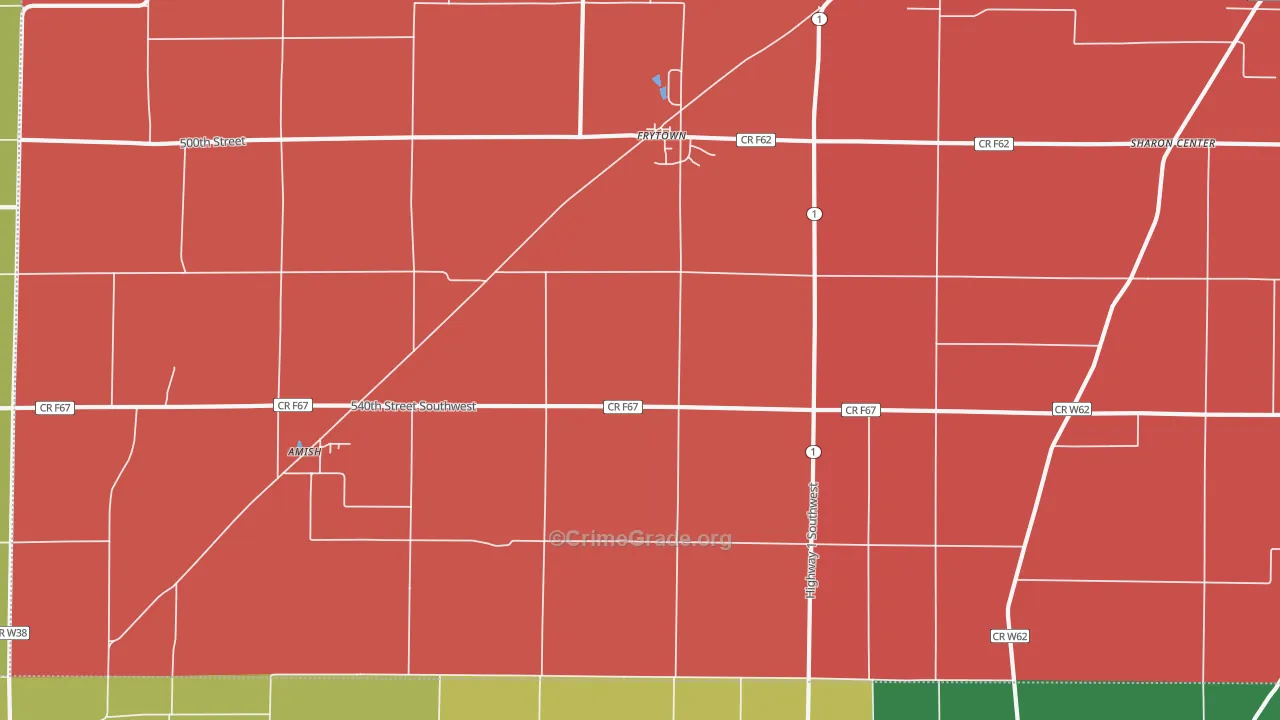Williamstown, IA Map of Robbery Rates