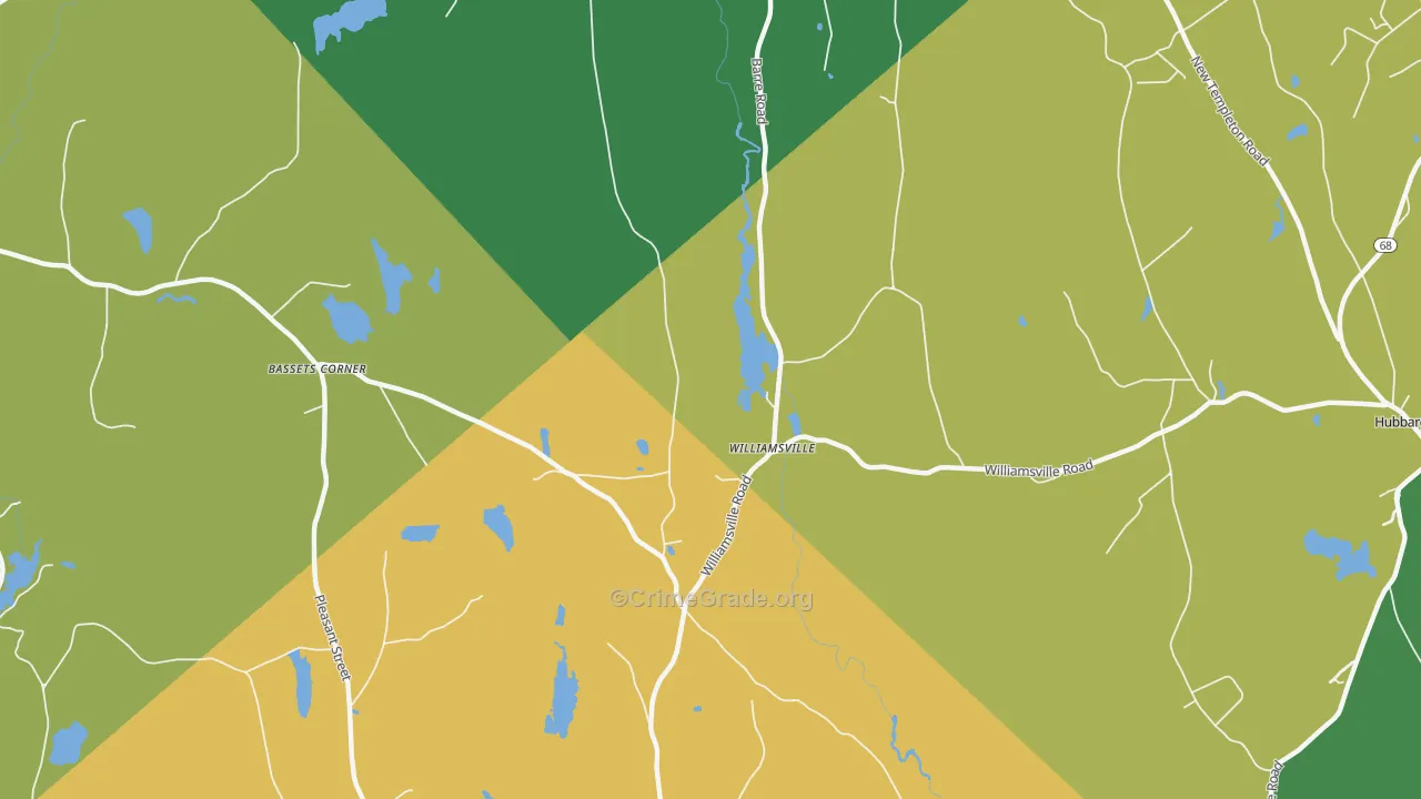 Williamsville, MA Map of Robbery Rates