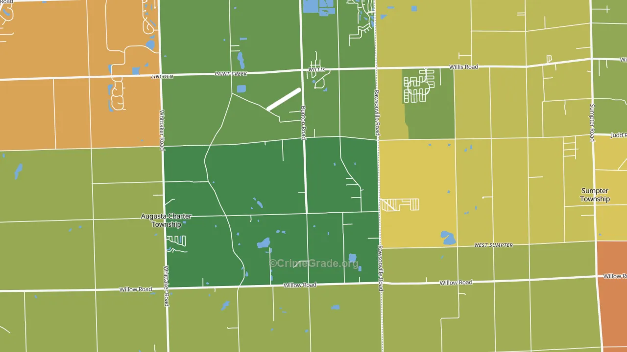Willis, MI Map of Robbery Rates