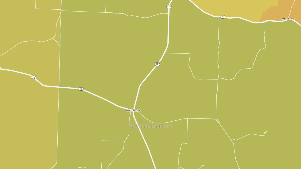 Willisville, AR Map of Robbery Rates