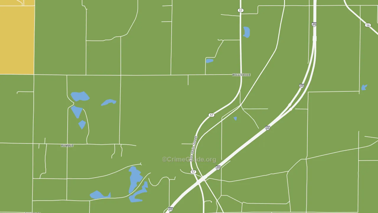 Willisville, IN Map of Robbery Rates