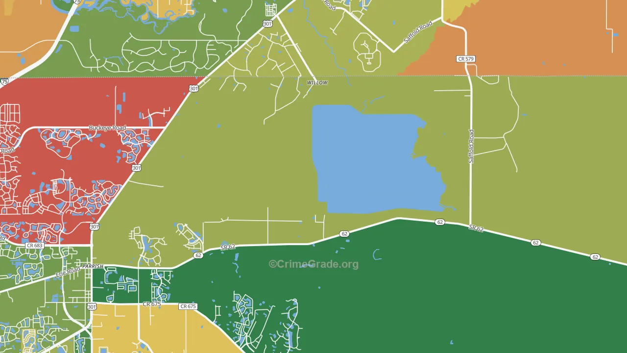 Willow, FL Map of Robbery Rates
