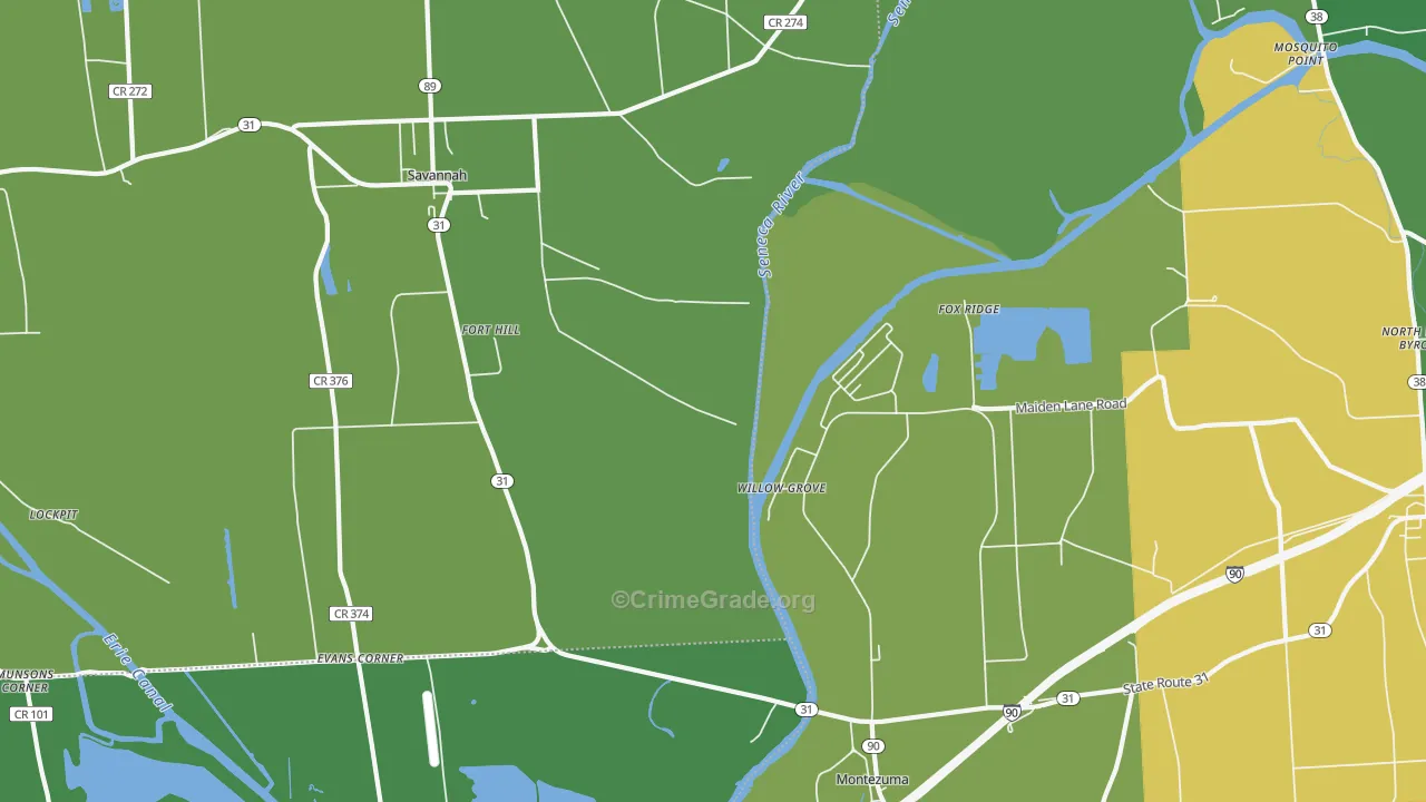 Willow Grove, NY Map of Robbery Rates