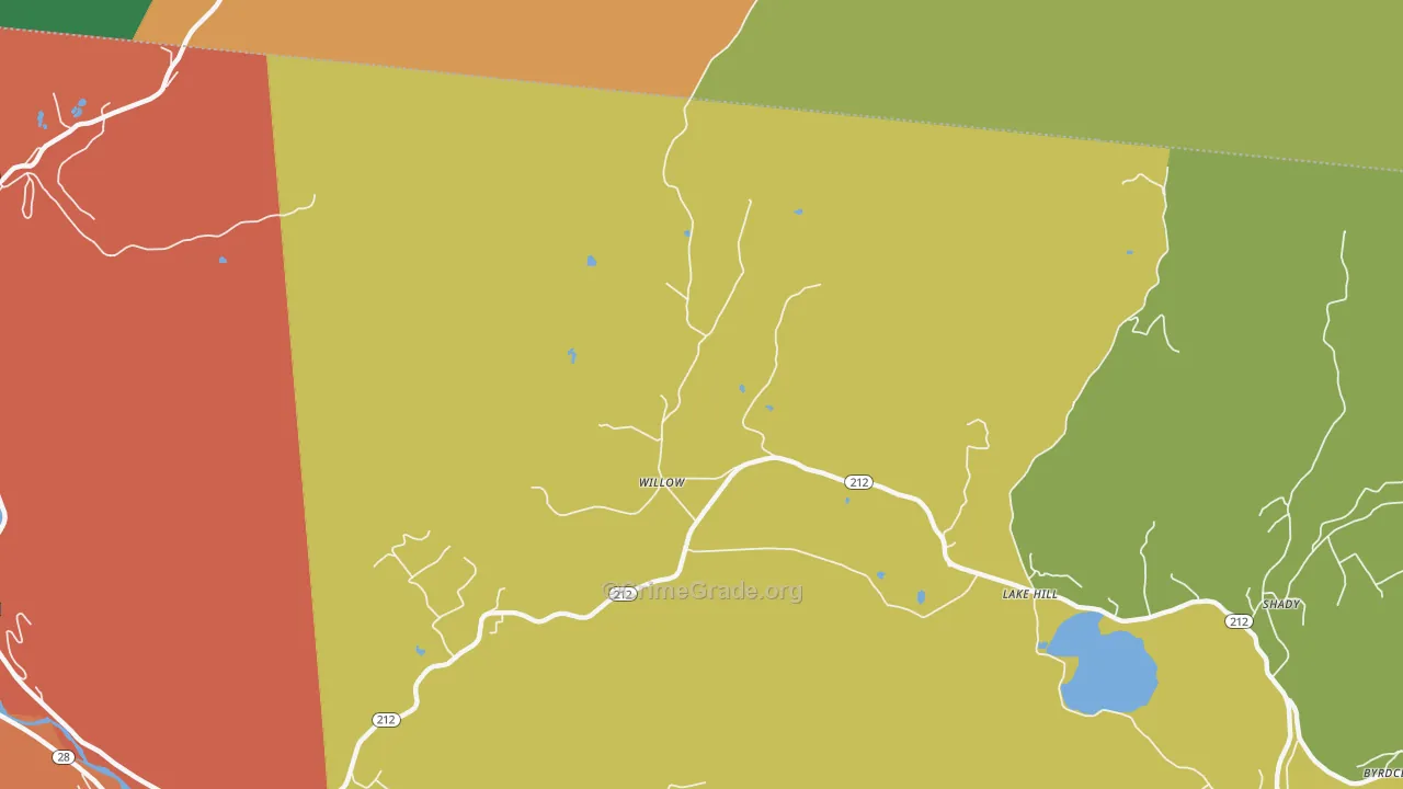 Willow, NY Map of Robbery Rates