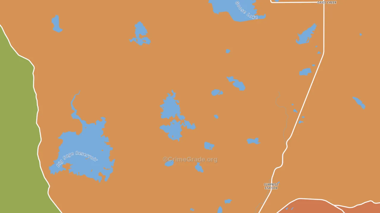 Willow Ranch, CA Map of Robbery Rates