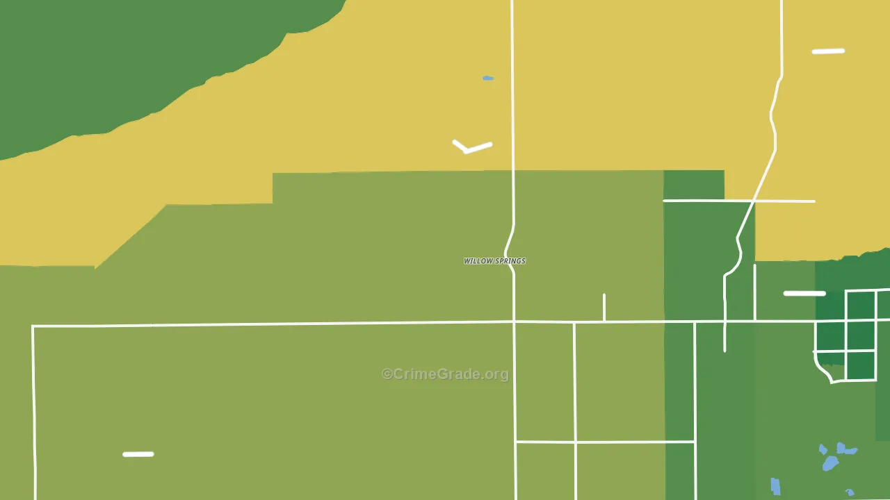 Willow Springs, CA Map of Robbery Rates