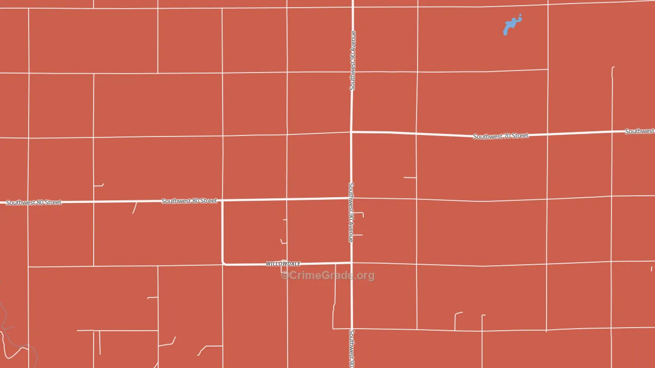 Willowdale, KS Map of Robbery Rates