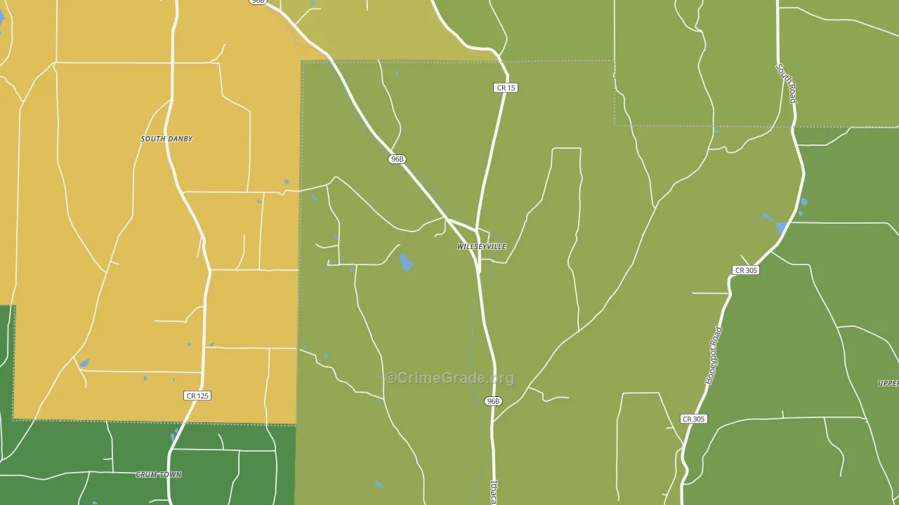 Willseyville, NY Map of Robbery Rates