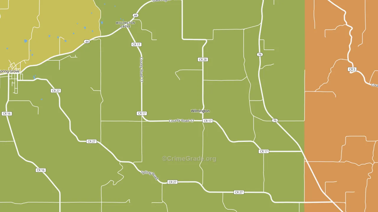 Wilmington, MN Map of Robbery Rates