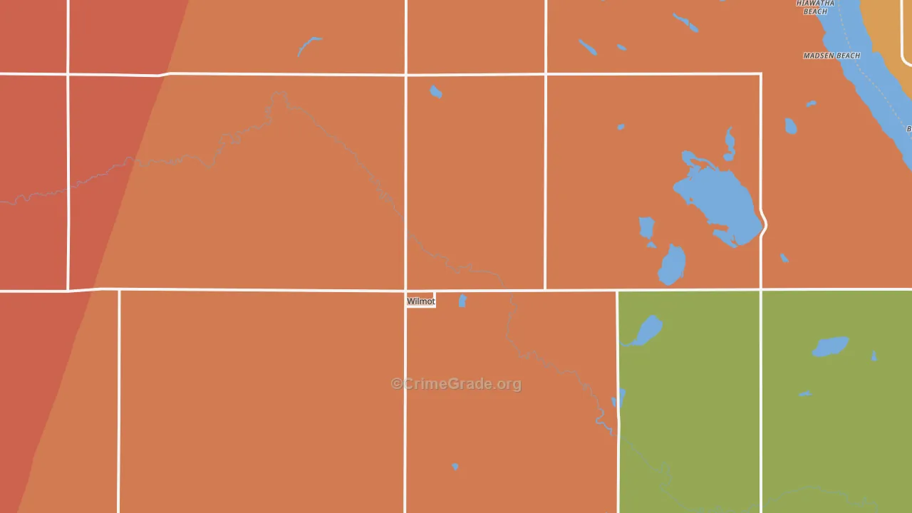 Wilmot, SD Map of Robbery Rates