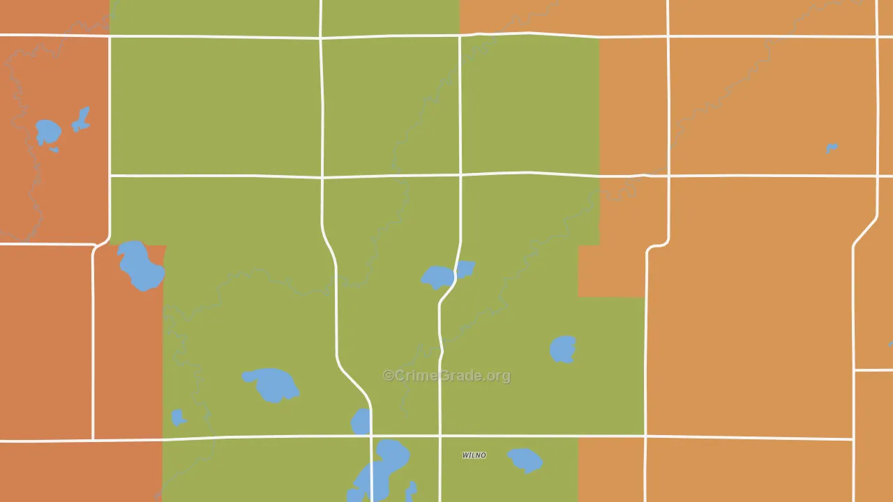 Wilno, MN Map of Robbery Rates
