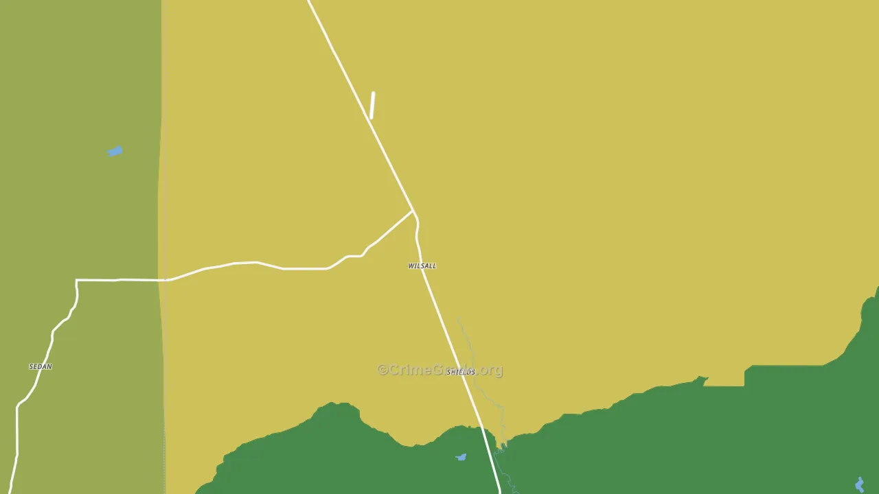 Wilsall, MT Map of Robbery Rates