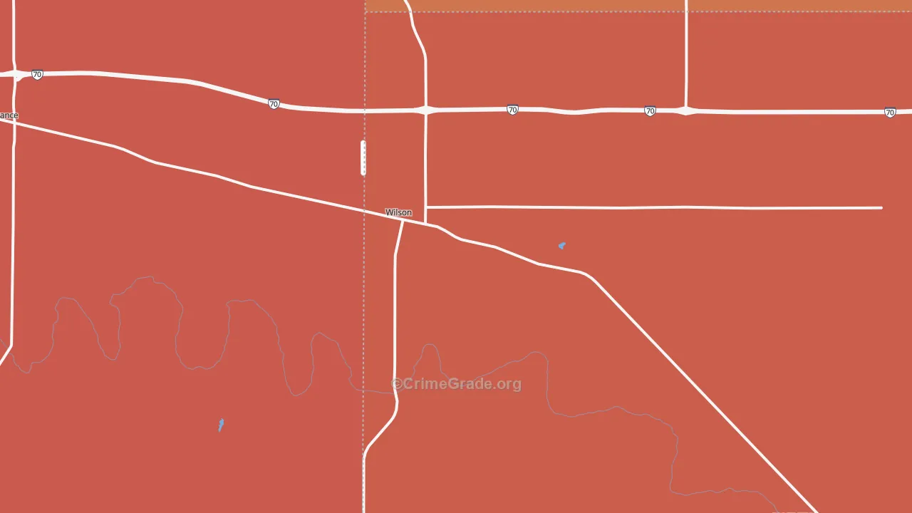 Wilson, KS Map of Robbery Rates