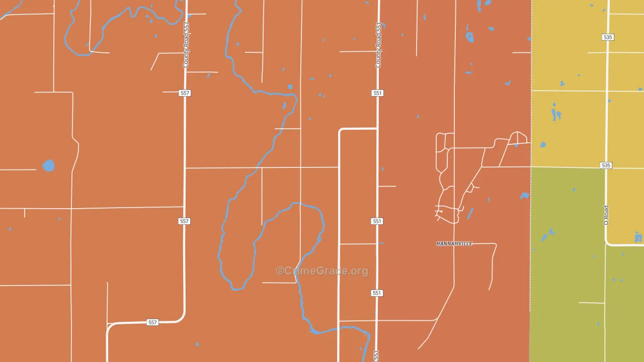 Wilson, MI Map of Robbery Rates
