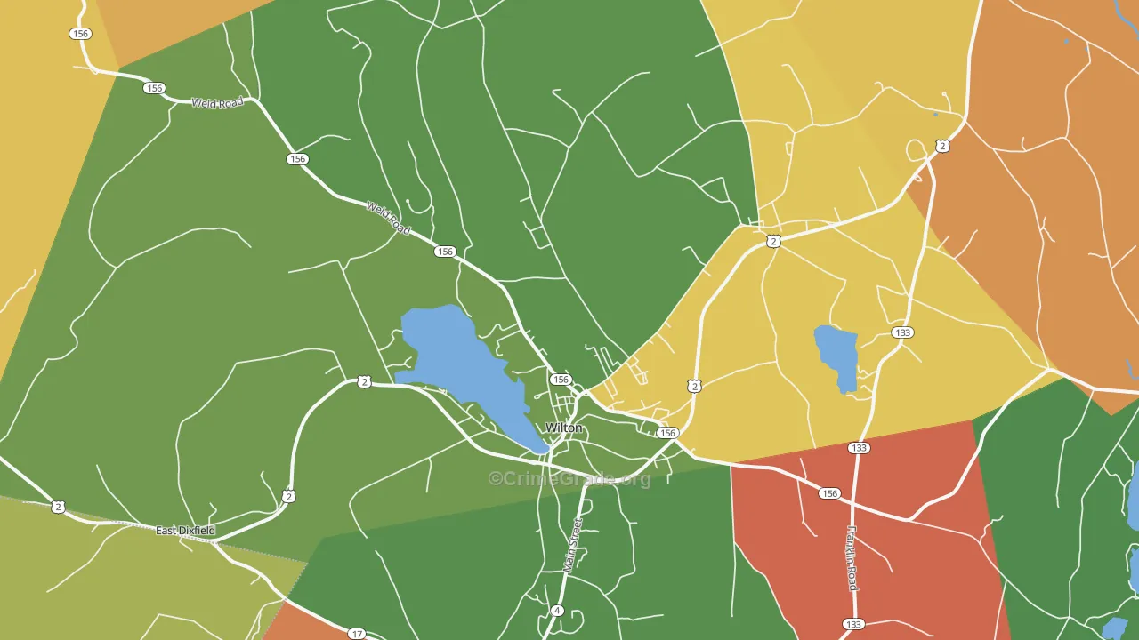 Wilton, ME Map of Robbery Rates