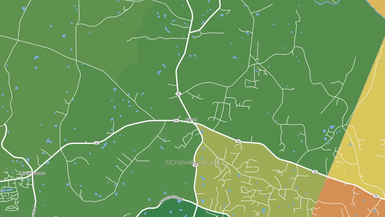 Wilton, NC Map of Robbery Rates