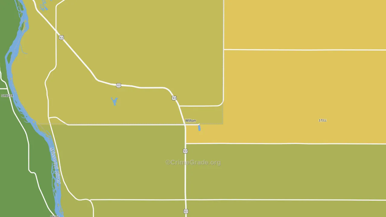 Wilton, ND Map of Robbery Rates