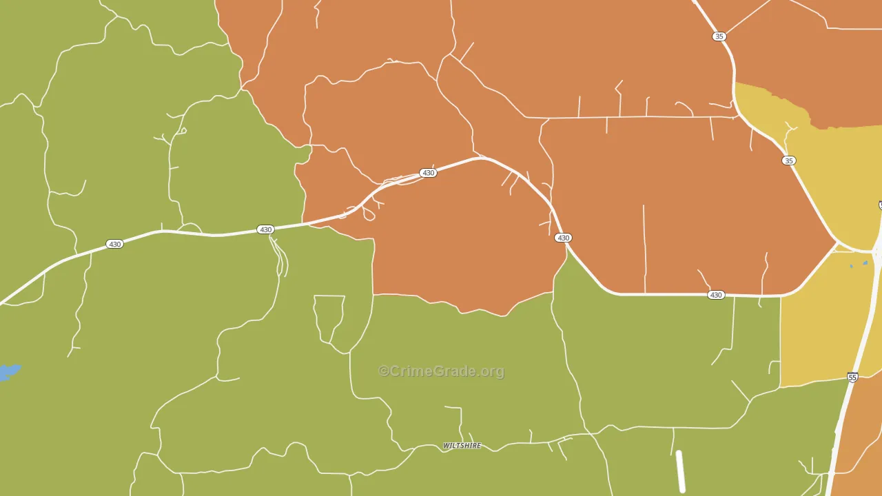 Wiltshire, MS Map of Robbery Rates