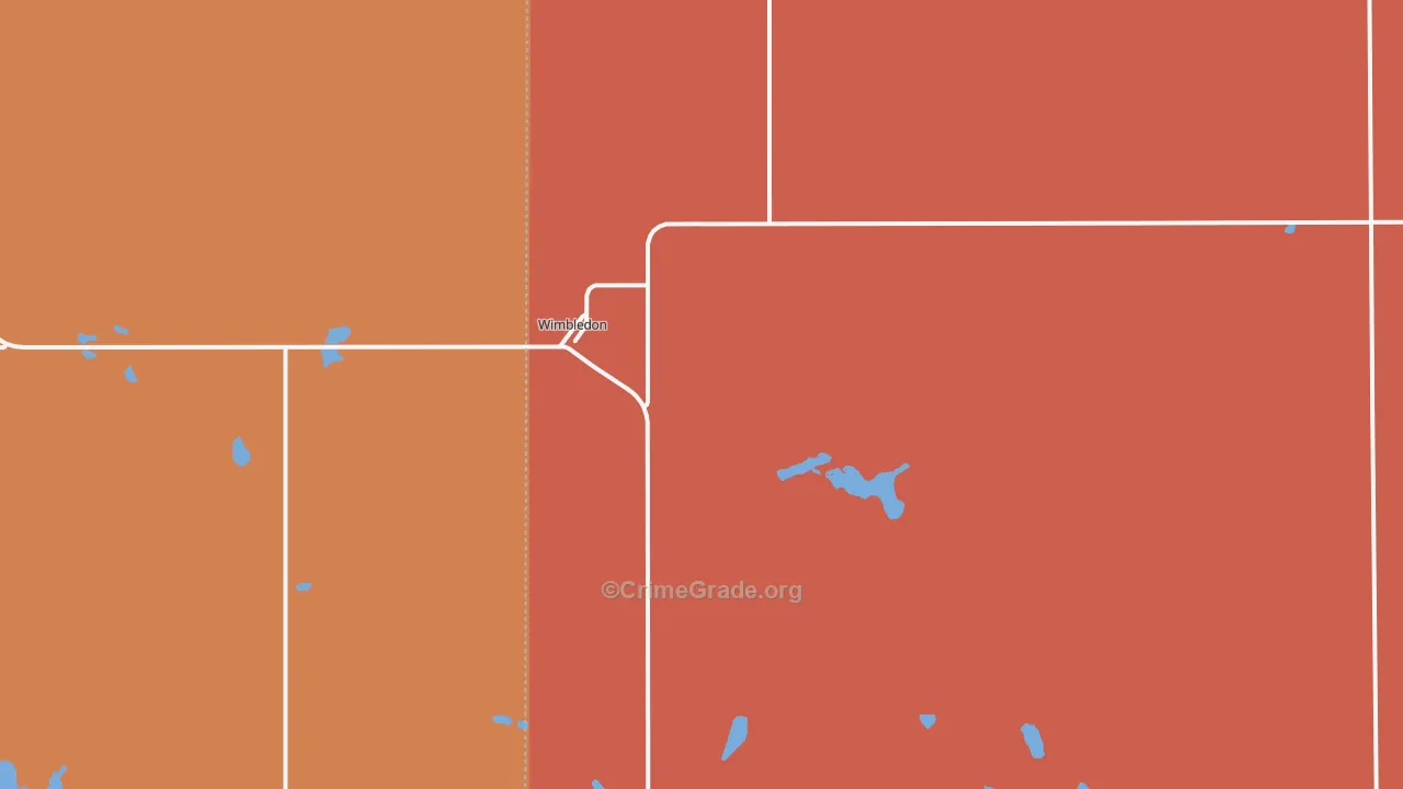 Wimbledon, ND Map of Robbery Rates