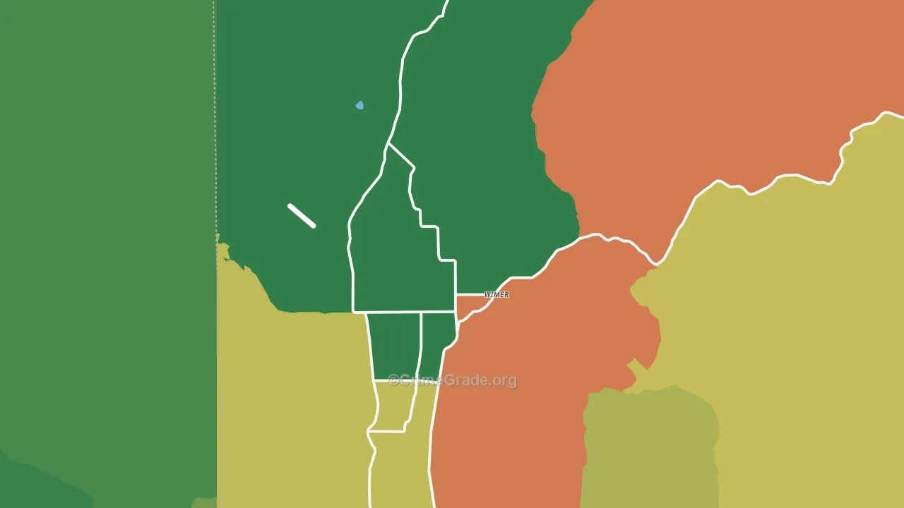 Wimer, OR Map of Robbery Rates