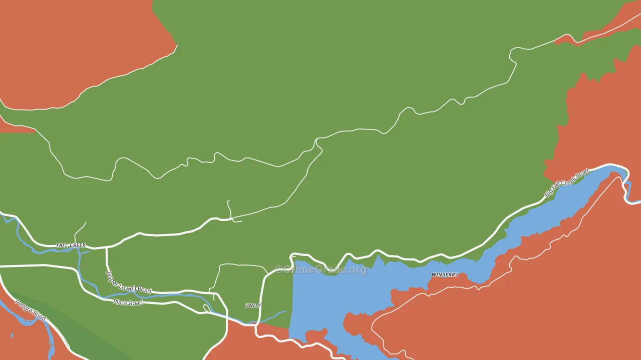 Winberry, OR Map of Robbery Rates