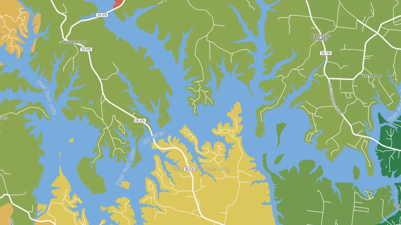 Winchester Springs, TN Map of Robbery Rates