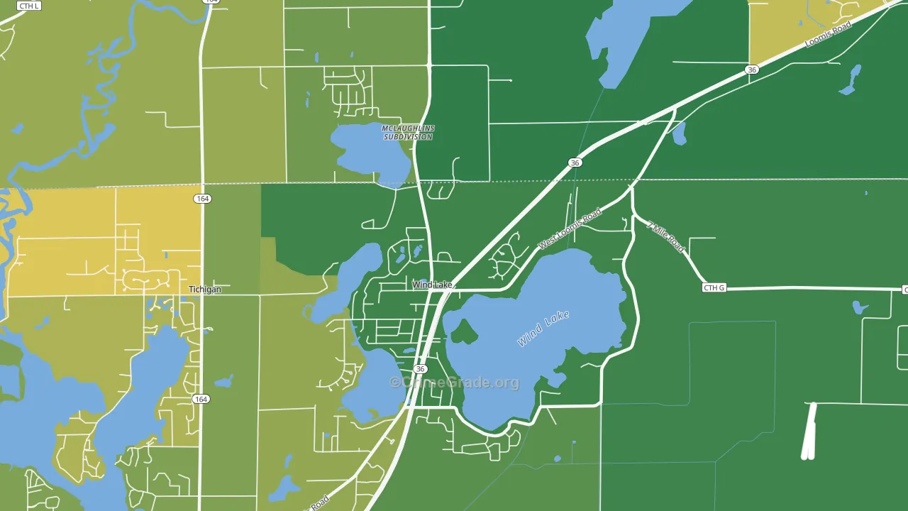 Wind Lake, WI Map of Robbery Rates