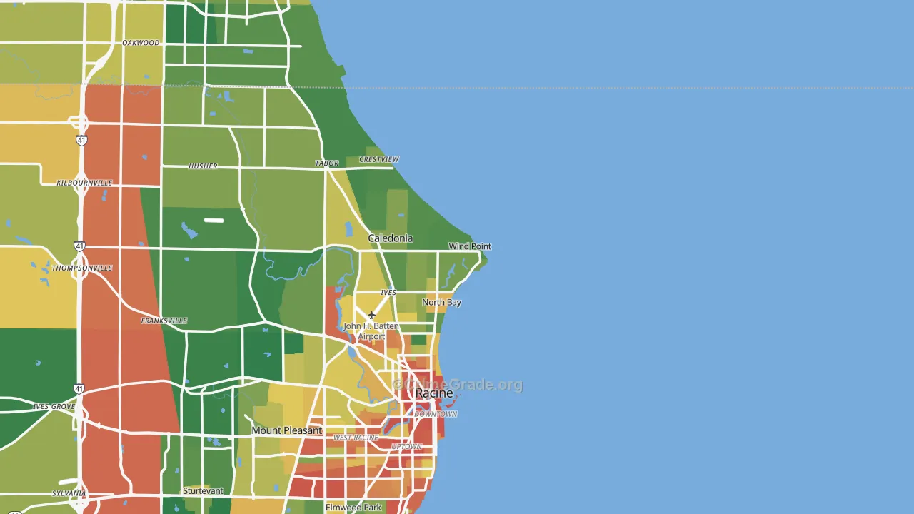 Wind Point, WI Map of Robbery Rates