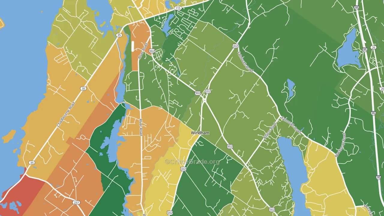 Windham, ME Map of Robbery Rates