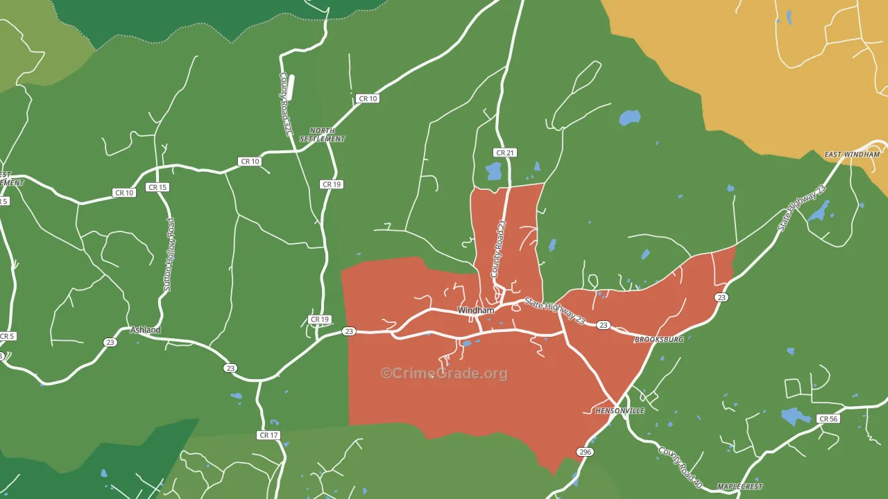 Windham, NY Map of Robbery Rates