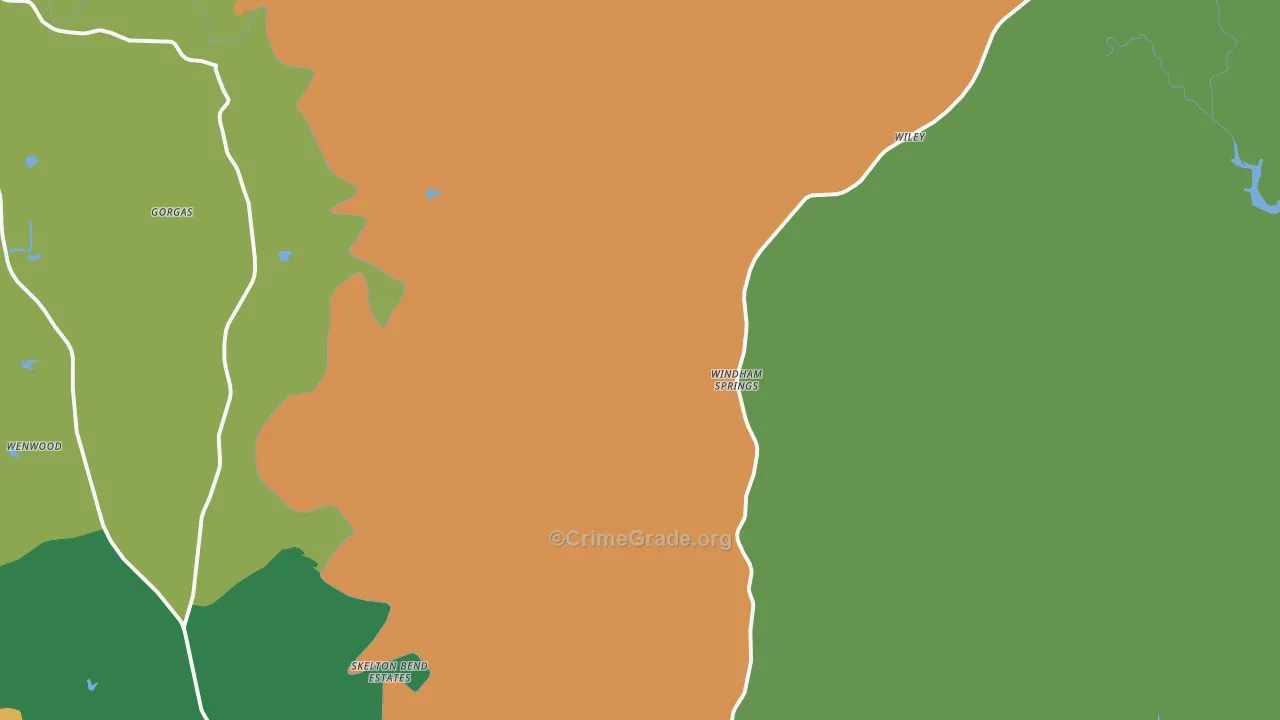 Windham Springs, AL Map of Robbery Rates