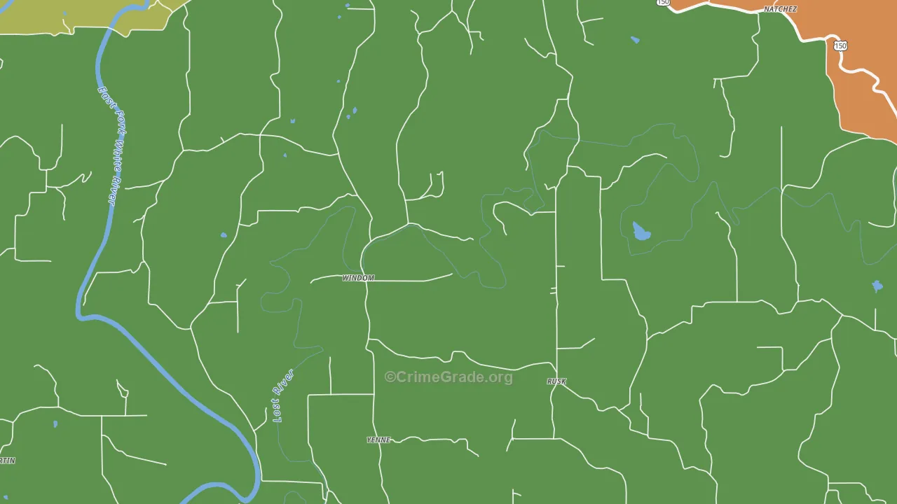 Windom, IN Map of Robbery Rates