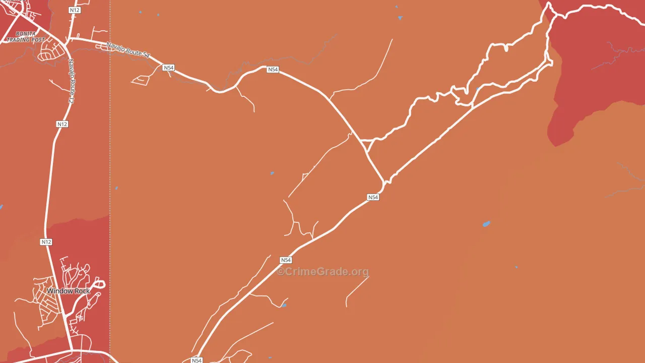 Window Rock, NM Map of Robbery Rates