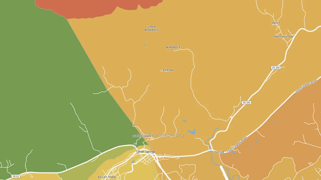 Windrock, TN Map of Robbery Rates