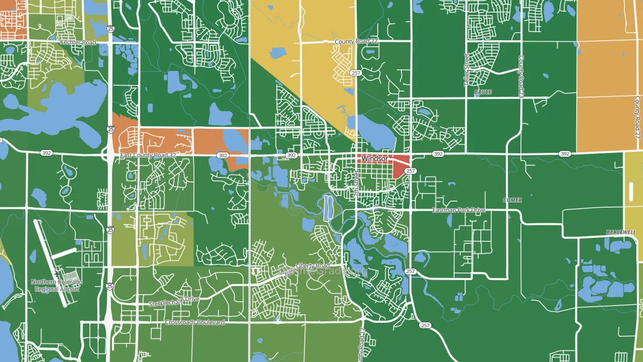 Windsor, CO Map of Robbery Rates