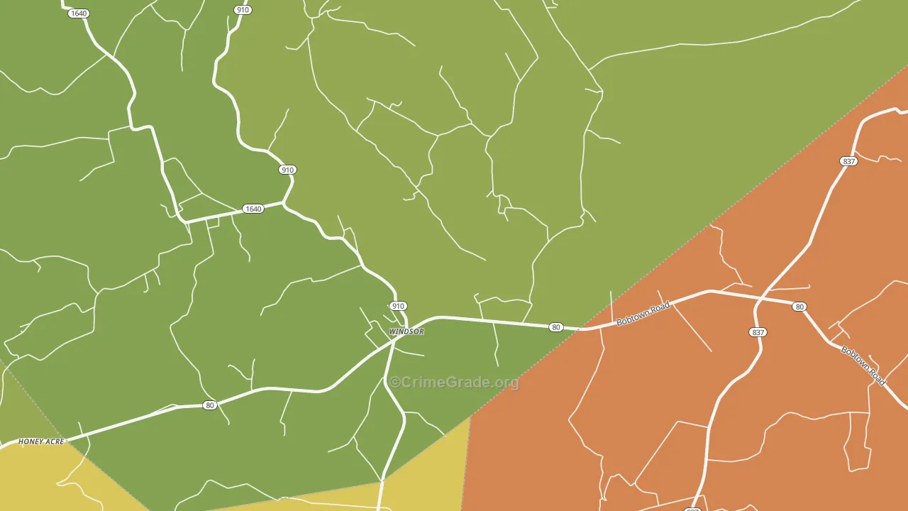 Windsor, KY Map of Robbery Rates