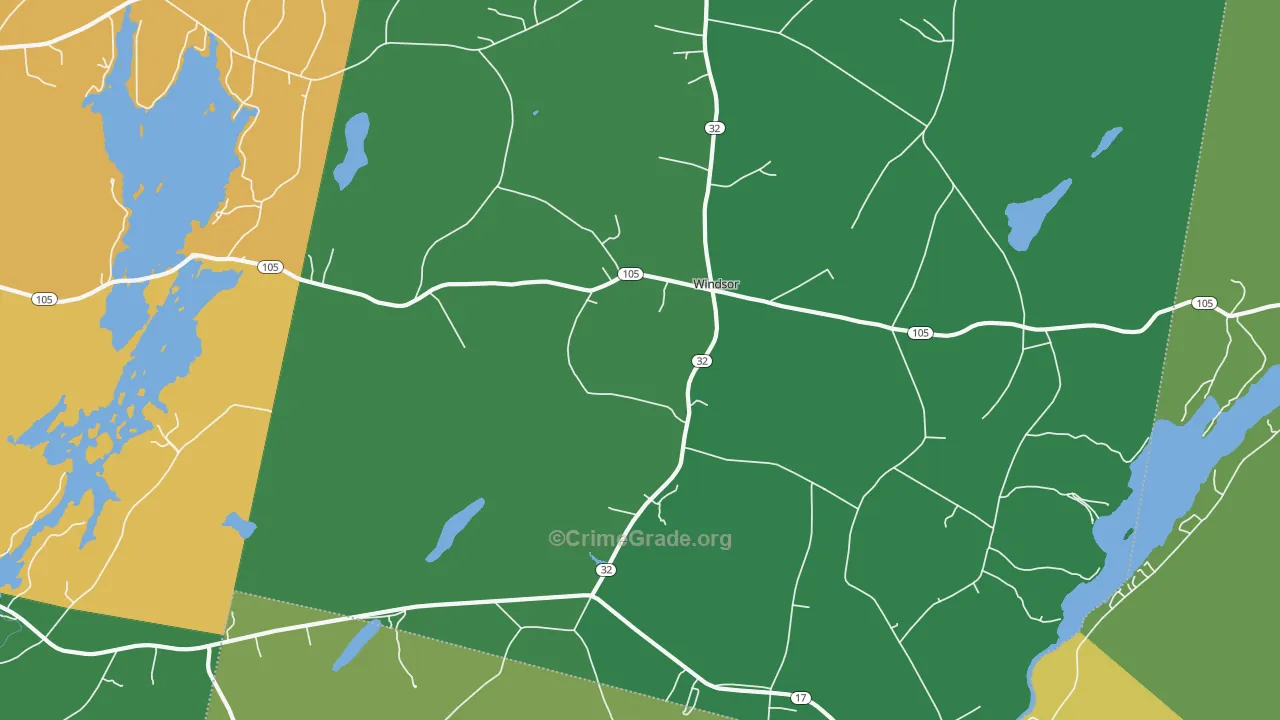Windsor, ME Map of Robbery Rates