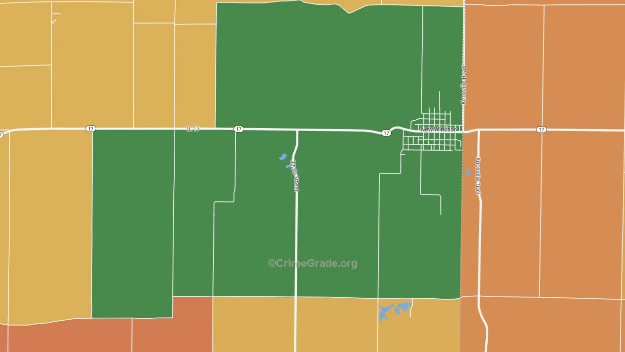 Windsor Mercer County, IL Map of Robbery Rates