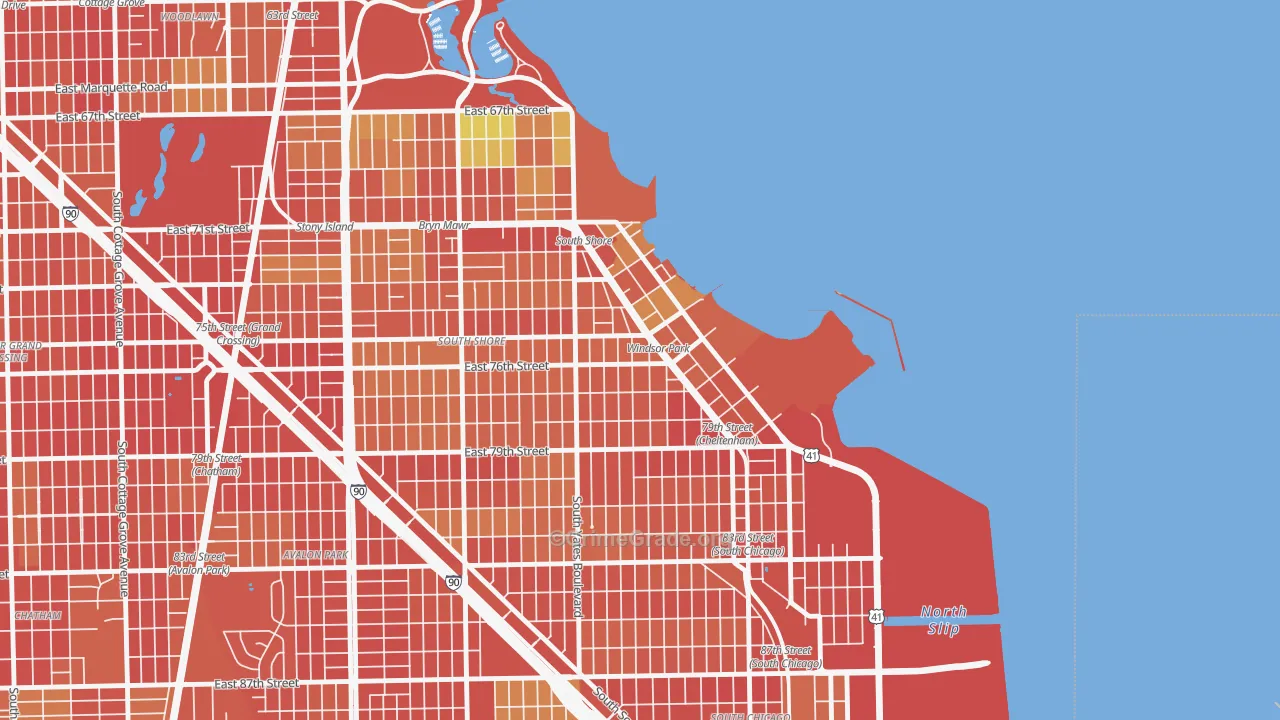Windsor Park, Chicago, IL Map of Robbery Rates