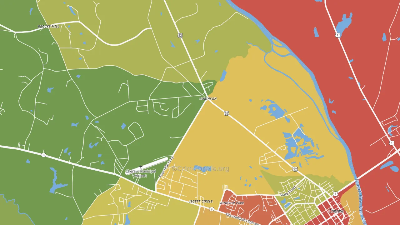 Windsor Park, SC Map of Robbery Rates