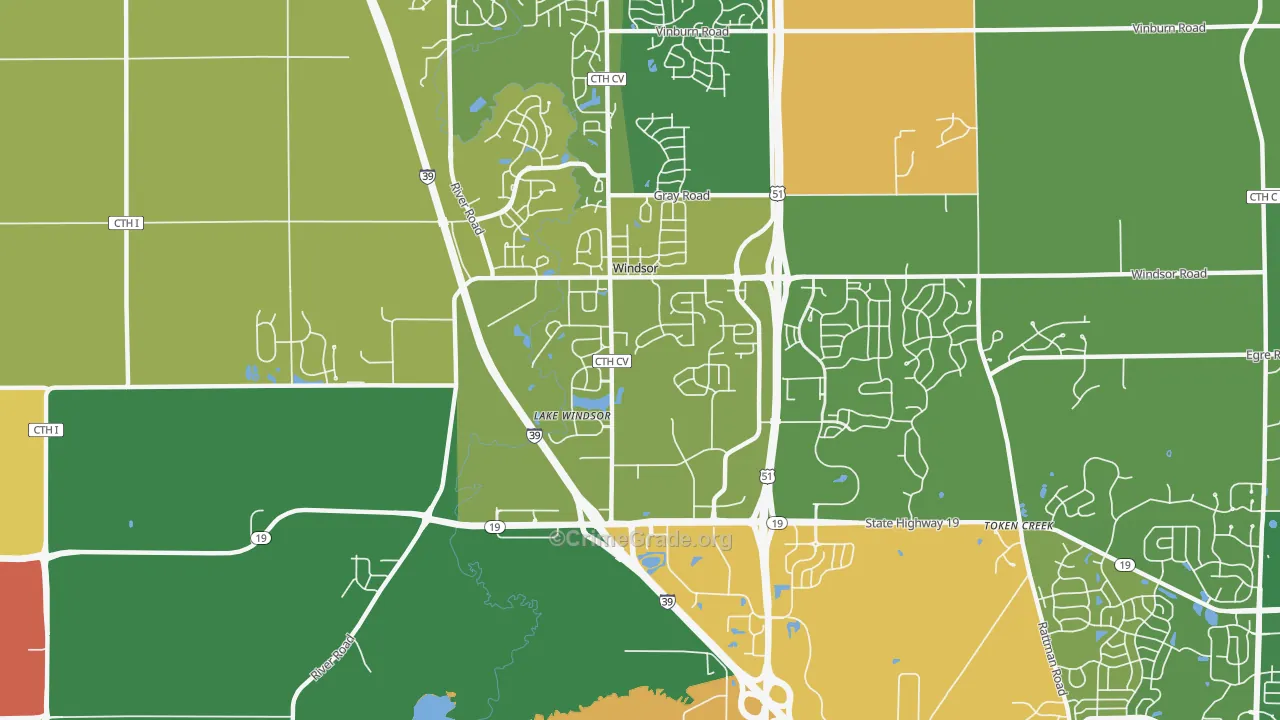 Windsor, WI Map of Robbery Rates