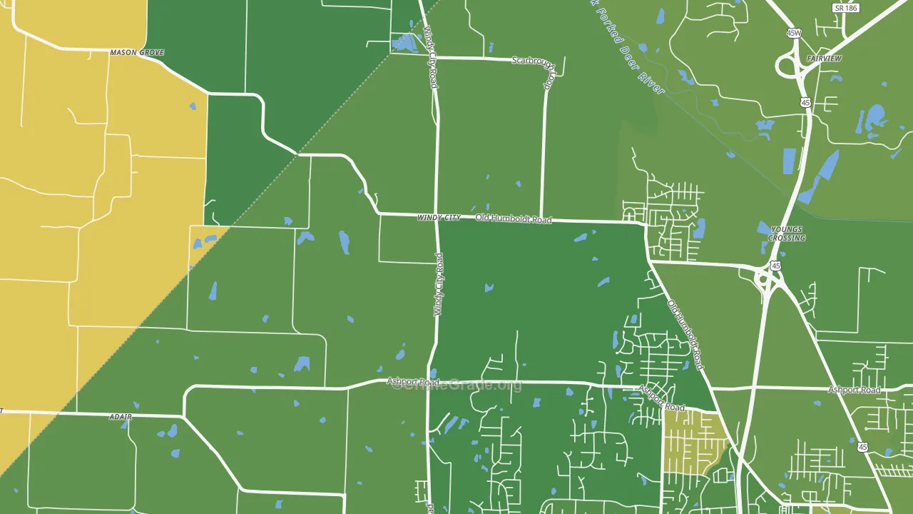 Windy City, TN Map of Robbery Rates