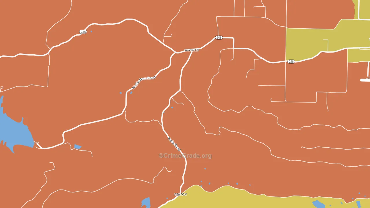 Winfield, AR Map of Robbery Rates