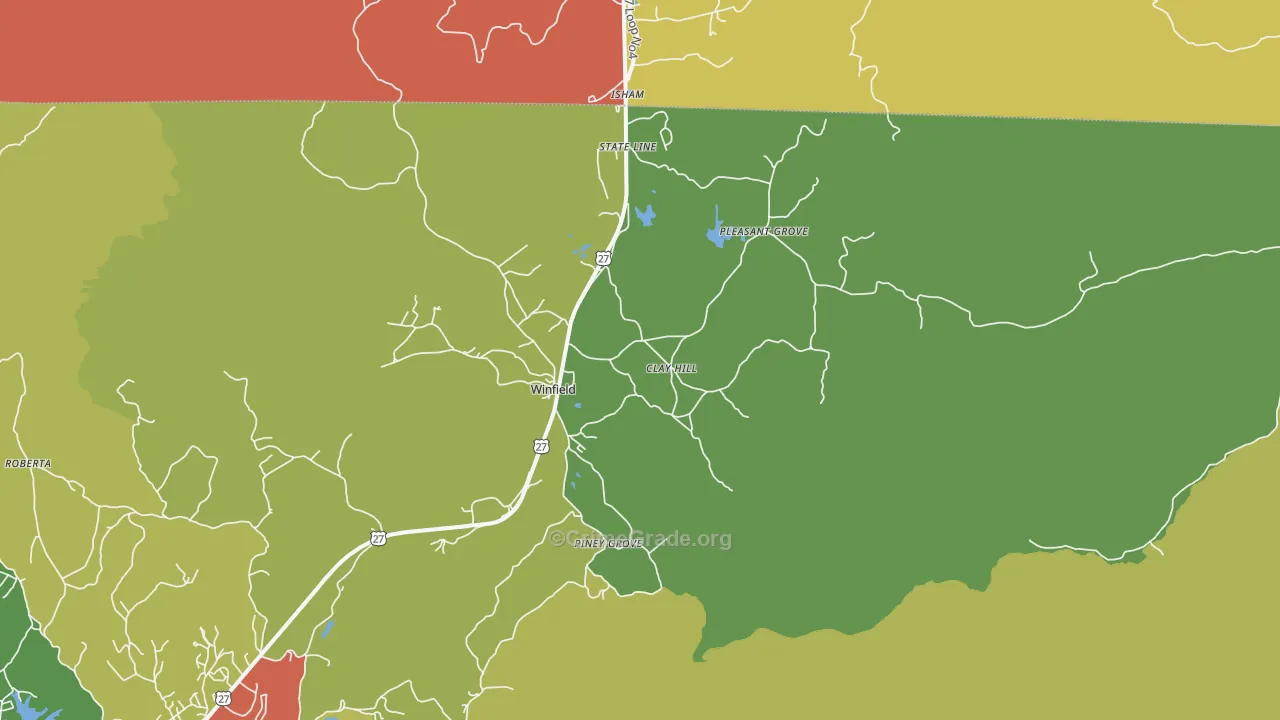 Winfield, TN Map of Robbery Rates