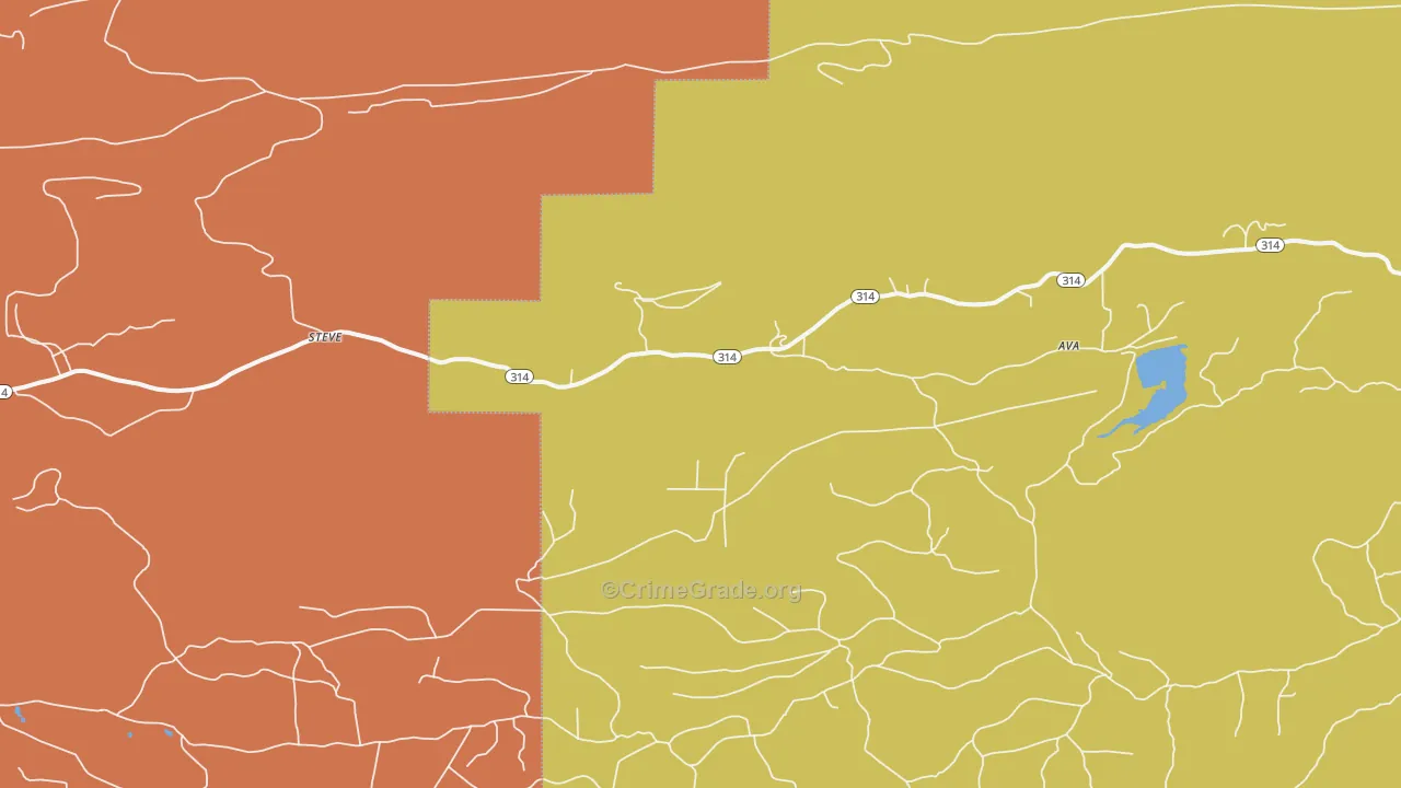 Wing, AR Map of Robbery Rates