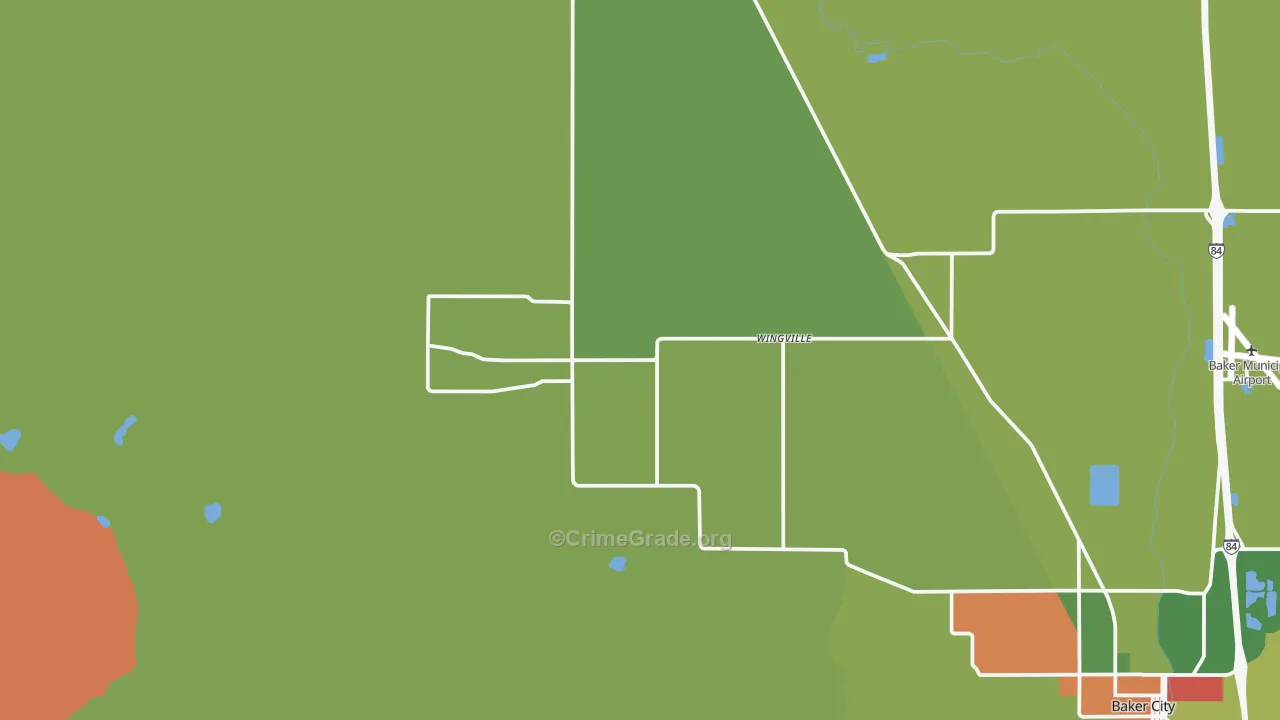 Wingville, OR Map of Robbery Rates