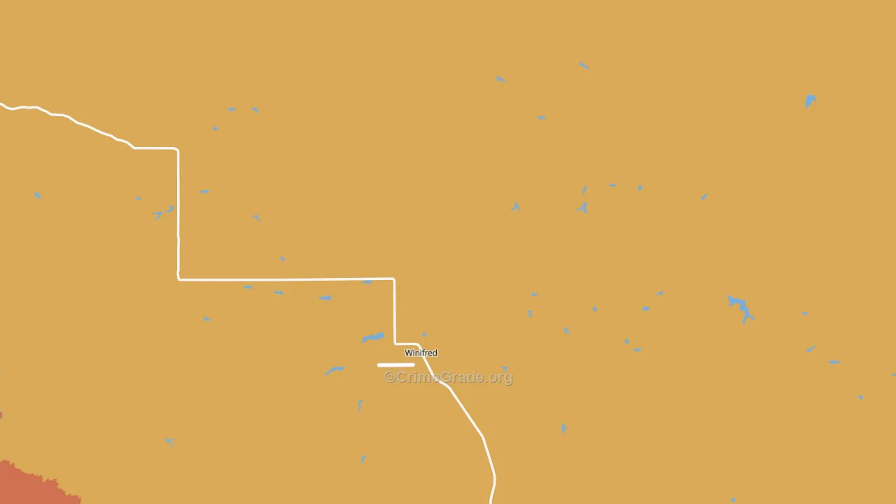 Winifred, MT Map of Robbery Rates
