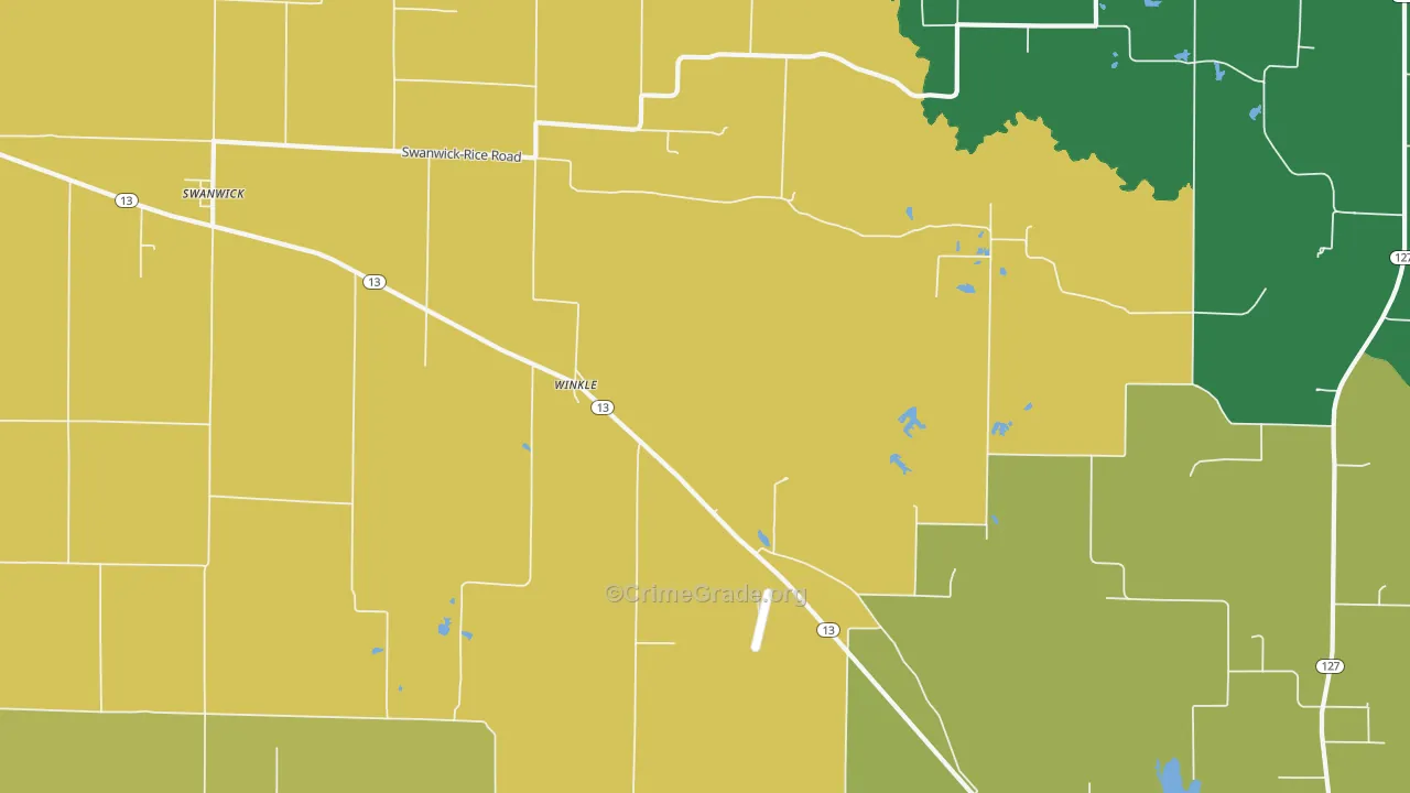 Winkle, IL Map of Robbery Rates