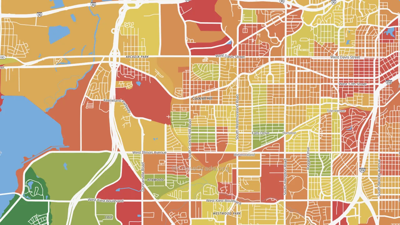 Winnetka Heights, Dallas, TX Map of Robbery Rates